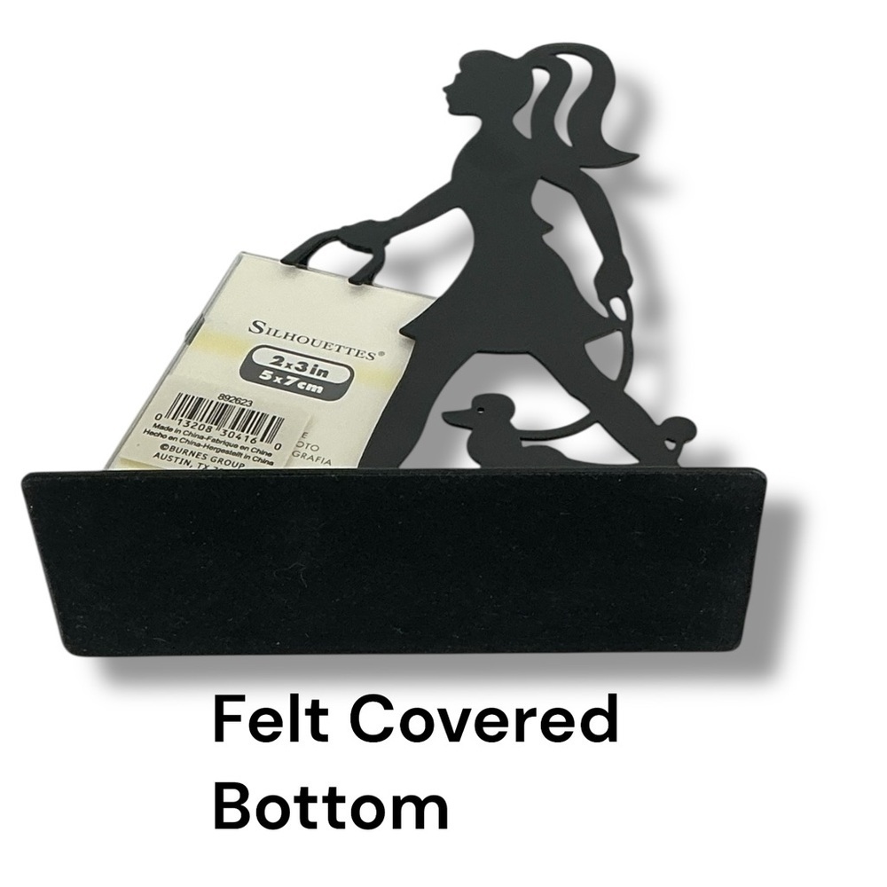 Silhouette Black Metal Dog Walker Picture Frame Matte Black Finish 6.75 Tall - Picture 4 of 16